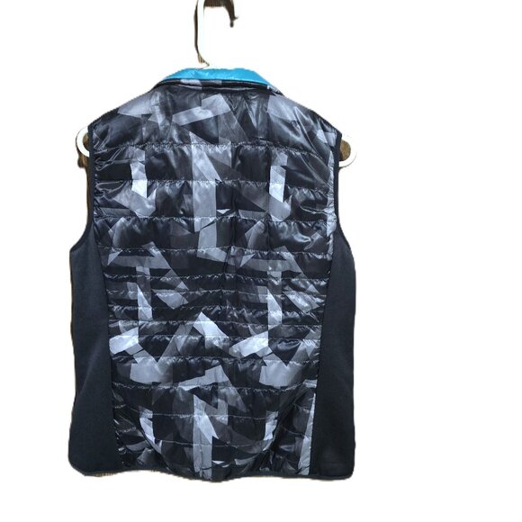 Xersion Puffer Vest Reversible Blue Gray Silver Size Large EUC - Picture 2 of 4